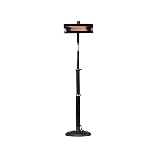 Fire Sense 02678 - Black Powder Coated Steel Telescoping Offset Pole Mounted Infrared Patio Heater - Black