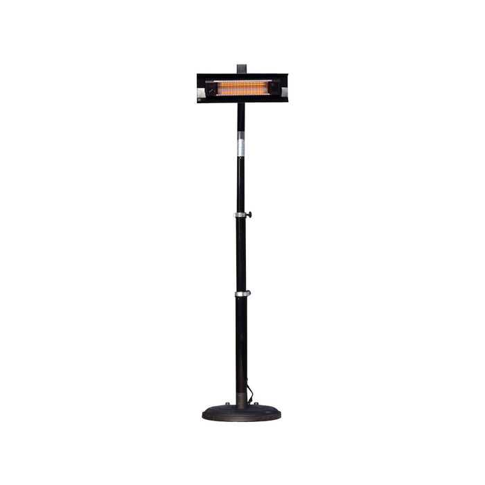 Fire Sense 02678 - Black Powder Coated Steel Telescoping Offset Pole Mounted Infrared Patio Heater - Black