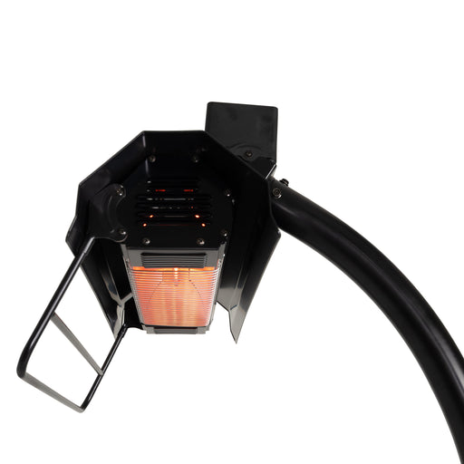 Fire Sense 02678 - Black Powder Coated Steel Telescoping Offset Pole Mounted Infrared Patio Heater - Black