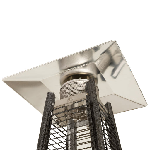 Fire Sense 64381 - Square Pyramid Flame Patio Heater in Hammered Platinum - Black