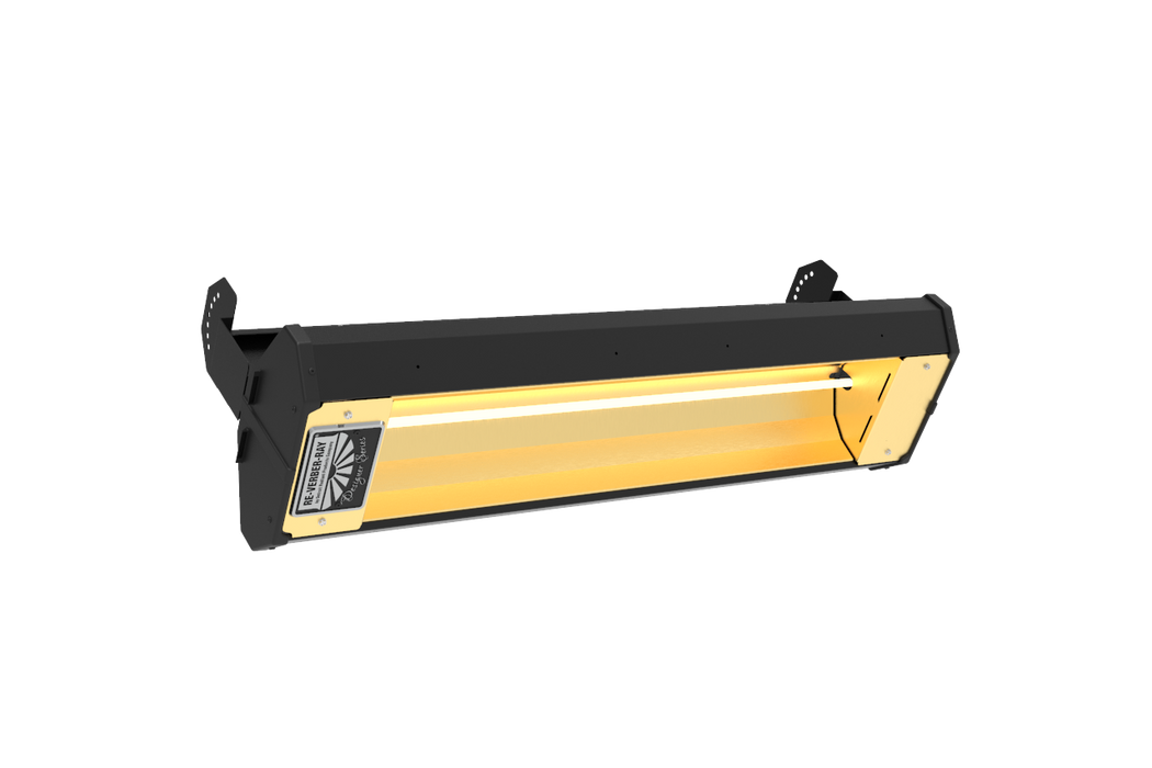 Detroit Radiant Re-Verber-Ray ELX Series ELXT-33B1-480 Single Element 2125 Watts 480V 4.42 Amps Infrared Electric Patio Heater - 33.5 in. x 9.625 in. x 11.625 in. - Black Finish