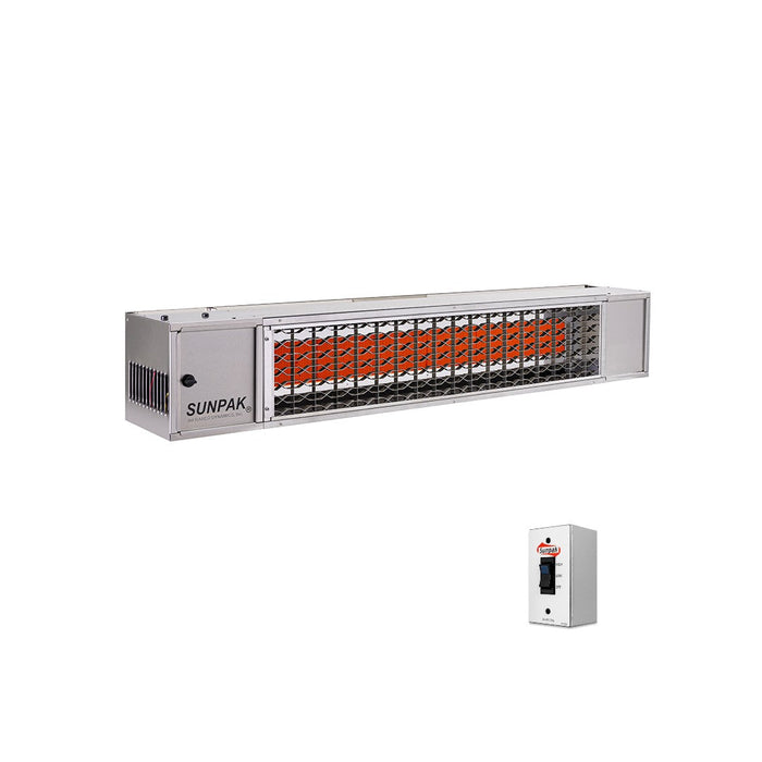 Sunpak S34 S TSH (12040LP) Liquid Propane Outdoor Infrared Patio Heater in Stainless Steel (34000 BTUs) - 48 x 8 x 8 in.
