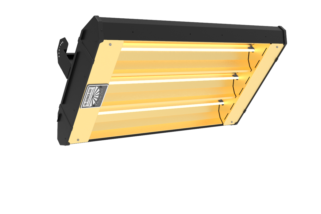 Detroit Radiant Re-Verber-Ray ELX Series ELXT-33B3-277 Triple Element 6375 Watts 277V 23.01 Amps Infrared Electric Patio Heater - 33.5 in. x 20.875 in. x 11.625 in. - Black Finish