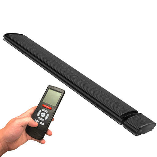 RADtec E24R E Series Standard RF Controlled (2400 Watts/220V) 62" Zero Light Infrared Electric Patio Heater - 62.5 x 7 x 2.5 in. - Black Color