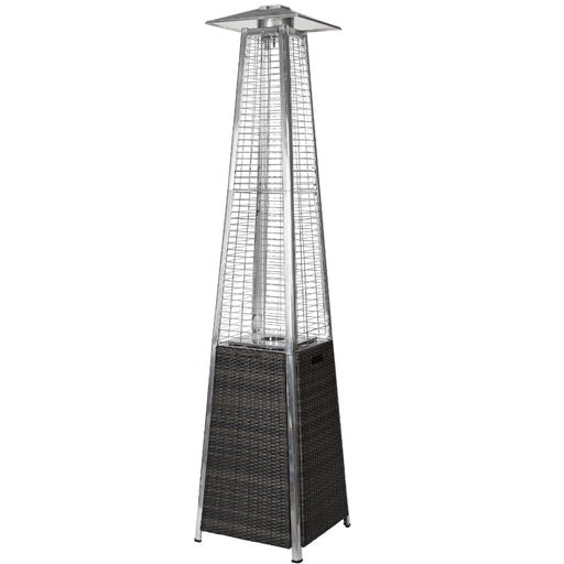 RADtec TF-WBG Tower Flame 89" Propane Gas Patio Heater - 20 x 20 x 89 in. - Black and Grey Wicker Color