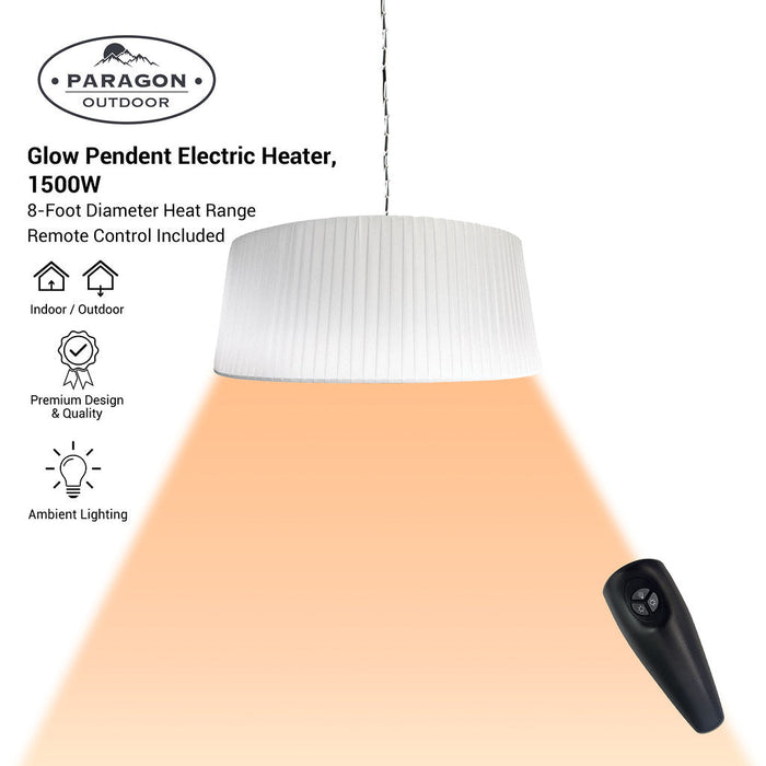 2-PACK of Paragon Outddoor OH-WH1500-3E - Electric SOL Pendent Electric Heater - White