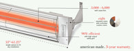 Infratech WD Series Dual Element WD5024AL 5000 Watts 240V 20.8 Amps Infrared Electric Patio Heater 39 x 8 x 3 in. Almond Color