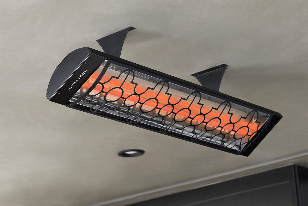 Infratech CD Series Dual Element with Mediterranean Motif CD5028BL3 5000 Watts 208V 24.04 Amps Infrared Electric Patio Heater 39 x 8.19 x 2.5 in. Black Color