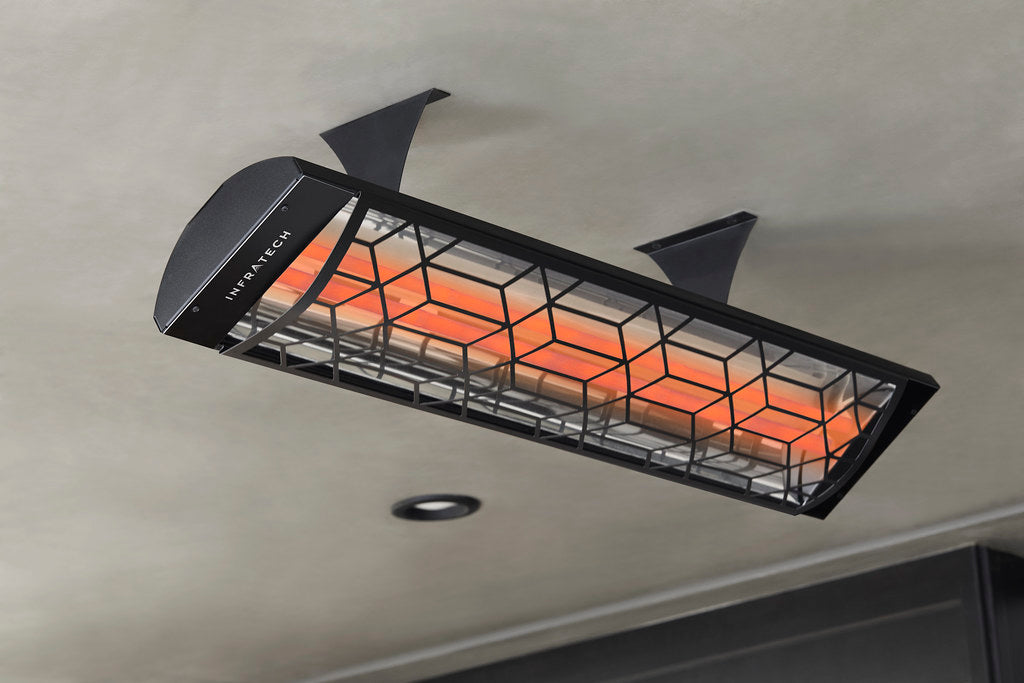 Infratech C Series Single Element with Craftsman Motif C3028BL2 3000 Watts 208V 14.42 Amps Infrared Electric Patio Heater 61.25 x 8.19 x 2.5 in. Black Color