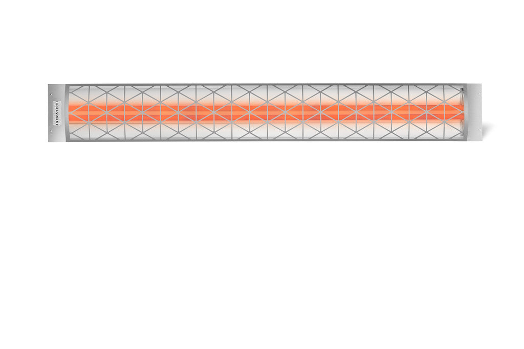 Infratech CD Series Dual Element with Contemporary Motif CD5028MG1 5000 Watts 208V 24.04 Amps Infrared Electric Patio Heater 39 x 8.19 x 2.5 in. Stainless Steel Marine Grade Color