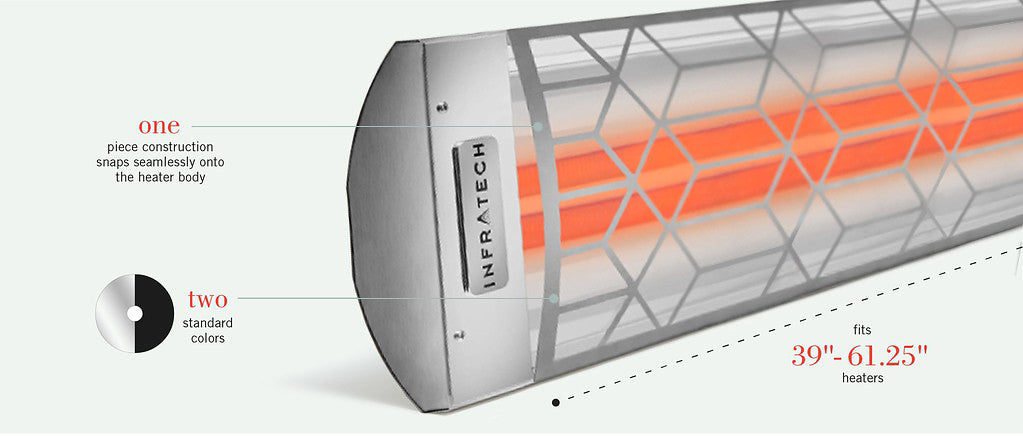 Infratech CD Series Dual Element with Craftsman Motif CD6027MG2 6000 Watts 277V 21.66 Amps Infrared Electric Patio Heater 61.25 x 8.19 x 2.5 in. Stainless Steel Marine Grade Color