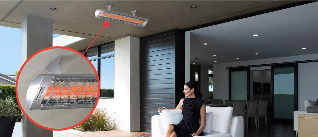 Infratech CD Series Dual Element with Traditional Motif CD4027MG4 4000 Watts 277V 14.44 Amps Infrared Electric Patio Heater 39 x 8.19 x 2.5 in. Stainless Steel Marine Grade Color