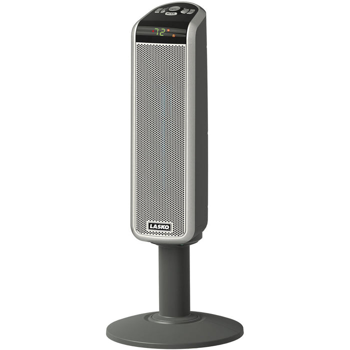 Almo 5397 Space-Saving Ceramic Pedestal Heater with Front-Facing Display and Digital Remote Control - 12 in. x 12.00 in. x 29 in.