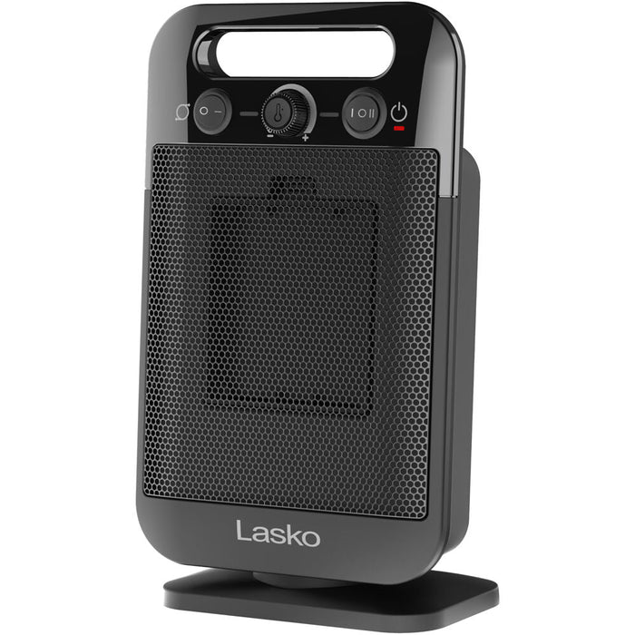 Almo CD12100 Lasko MyHeat - GO Oscillating Ceramic Space Heater with Adjustable Thermostat  - 4.06 in. x 7 in. x 12.07 in. - Black