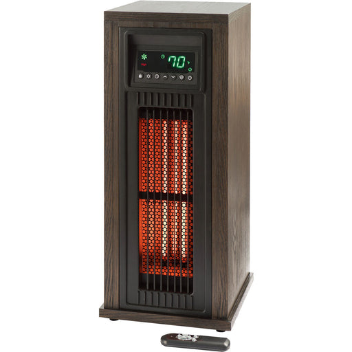 Almo HT1216 3-Quartz Infrared Tower Heater with Oscillation and Remote  - 10 in. x 11 in. x 23.60 in. - Brown