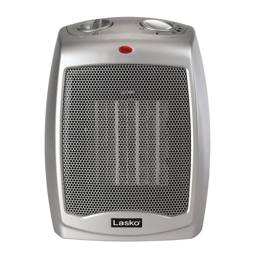 Almo 754200 Ceramic Heater with Adjustable Thermostat  - 6 in. x 7 in. x 9.2 in. - Silver