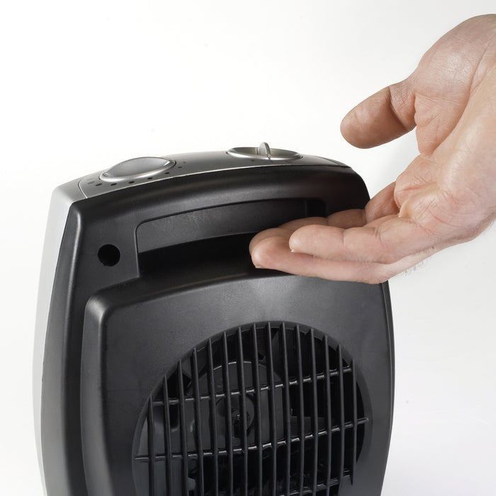 Almo 754200 Ceramic Heater with Adjustable Thermostat  - 6 in. x 7 in. x 9.2 in. - Silver