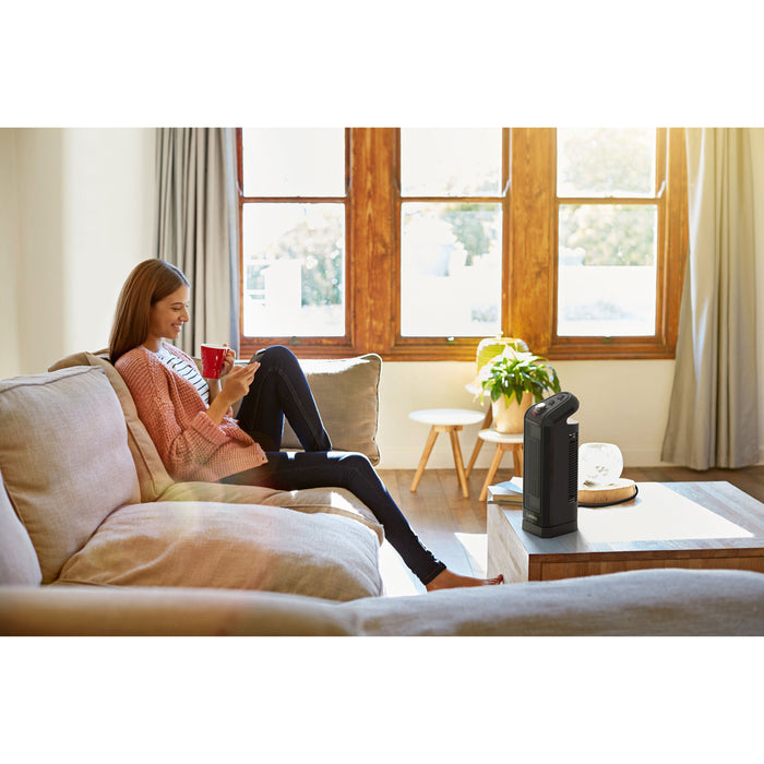 Almo CT16451 Oscillating Ceramic Tower Heater  - 6.08 in. x 5.08 in. x 15.7 in. - Gray