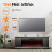 Almo LDFP0009US-BLK 72-inch Media Fireplace with Faux Glass Beads  - 18 in. x 72 in. x 20 in. - Black