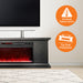 Almo LDFP0009US-BLK 72-inch Media Fireplace with Faux Glass Beads  - 18 in. x 72 in. x 20 in. - Black