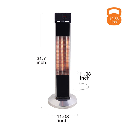 Almo PD15R Outdoor Infrared Tower Heater  - 11.08 in. x 11.08 in. x 31.7 in. - Black