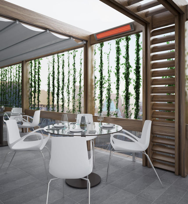 BROMIC Cobalt Smart-Heat Electric Infrared Radiant Patio Heater in Silver