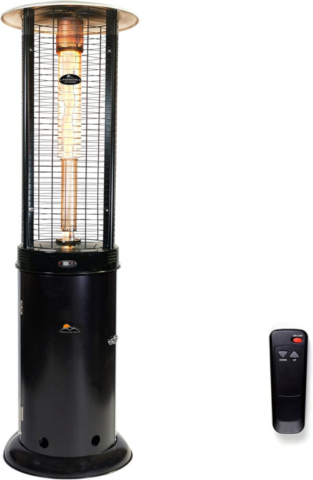 2-PACK of Paragon Outddoor OH-BL32-7R - Liquid Propane Helios Round Flame Tower Heater with Remote Control - Satin Black