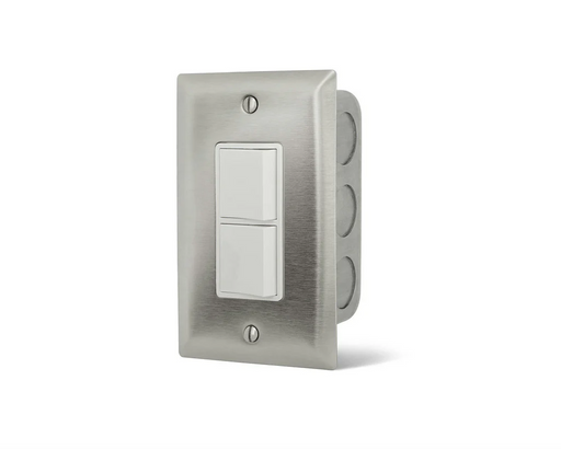 Infratech 14 4300 Duplex Stack Switch Single SS Wall Plate with Gang Box