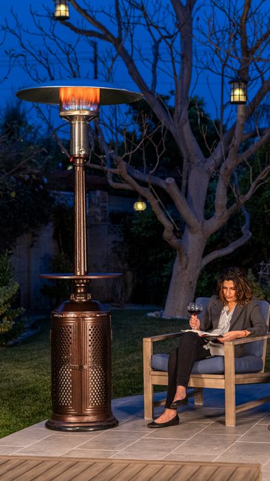 Patio Comfort CAB22T 22" Diameter Aluminum Table Top Outdoor Infrared Patio Heater Accessory for VINTAGE LP Heater Only - 22” Round 1” Deep Cast Aluminum Bronze Color