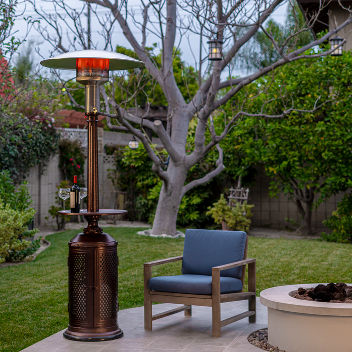 Patio Comfort CAB22T 22" Diameter Aluminum Table Top Outdoor Infrared Patio Heater Accessory for VINTAGE LP Heater Only - 22” Round 1” Deep Cast Aluminum Bronze Color