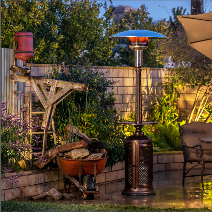 Patio Comfort CAB22T 22" Diameter Aluminum Table Top Outdoor Infrared Patio Heater Accessory for VINTAGE LP Heater Only - 22” Round 1” Deep Cast Aluminum Bronze Color