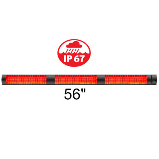 RADtec T6000/12R2 Torrid Series (6000 Watts/220V) 56 Weatherproof  Infrared Electric Patio Heater - 56 x 6 x 5 in. - Black Color