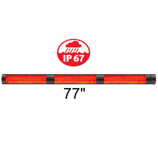 RADtec T6000/18R2 Torrid Series (6000 Watts/220V) 77 Weatherproof  Infrared Electric Patio Heater - 77 x 6 x 5 in. - Black Color
