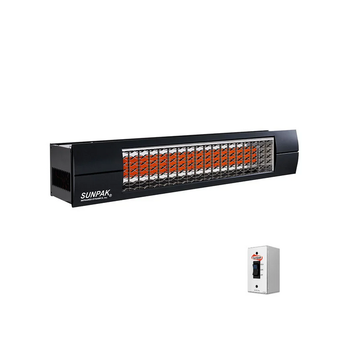 Sunpak S34 B TSH-B Outdoor Infrared Patio Heater in Black (34000 BTUs) with Black Front Fascia Kit