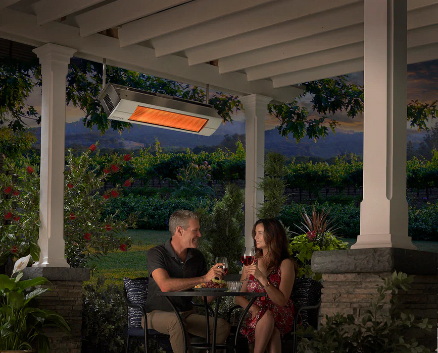 Sunpak Outdoor Infrared Patio Heater in Black with Stainless Steel Front Fascia Kit
