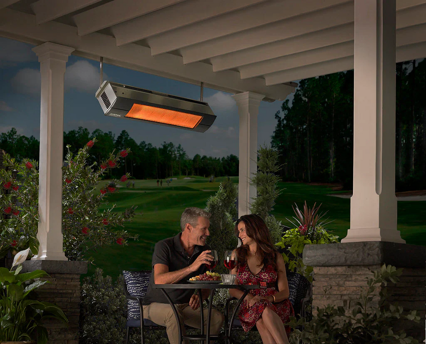 Sunpak Outdoor Infrared Patio Heater in Stainless Steel with Black Front Fascia Kit