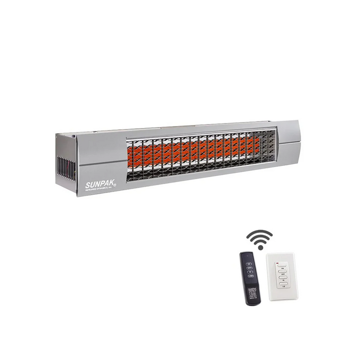 Sunpak S34 S TSR-SS Outdoor Infrared Patio Heater in Stainless Steel (34000 BTUs) with Stainless Steel Front Fascia Kit