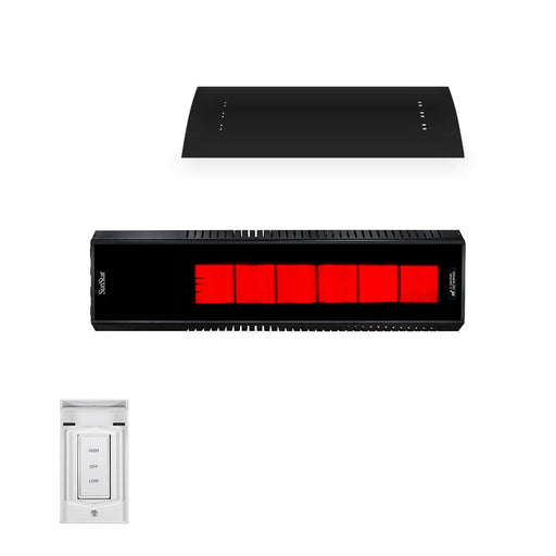 Sunstar Glass Series 50L7 SGL0 50000-34000 BTUs Liquid Propane Radiant Infrared Horizontal Mount Patio Heater in 48 x 11.8 x 9.6 in. - Black Color