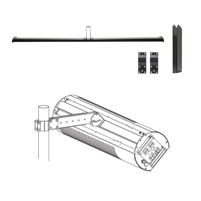 Sunstar Patio Heater Accessory 4 Inches Pole Mounting Arm Kit - 9 x 49 x 9 in. - Black Finish