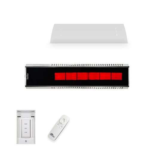 Sunstar Marine Grade Series L10 MGL0 35000-24000 BTUs Liquid Propane Radiant Infrared Horizontal Mount Patio Heater with Wireless Remote Control in 48 x 11.8 x 9.6 in. - Stainless Steel Color