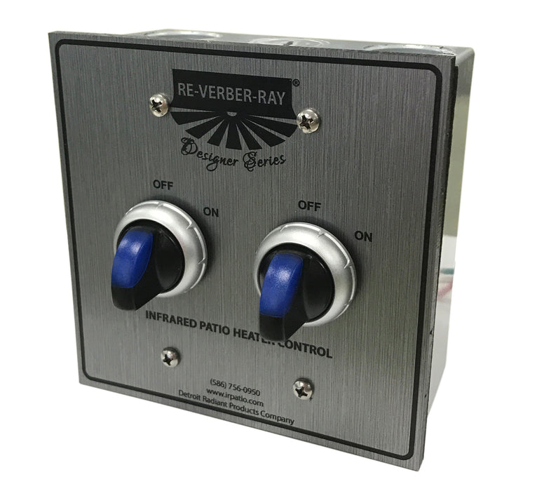 Detroit Radiant Re-Verber-Ray TH-DSSS2 Two Zone Single Stage Low Voltage Heater Control in Black Finish