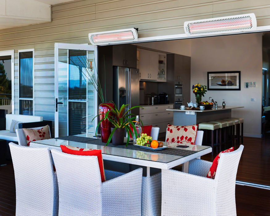 BROMIC BH0420037 Tungsten Electric 4000W 208V 19.23A Infrared Radiant Patio Heater - 44 x 3.5 x 8.5 in. - White