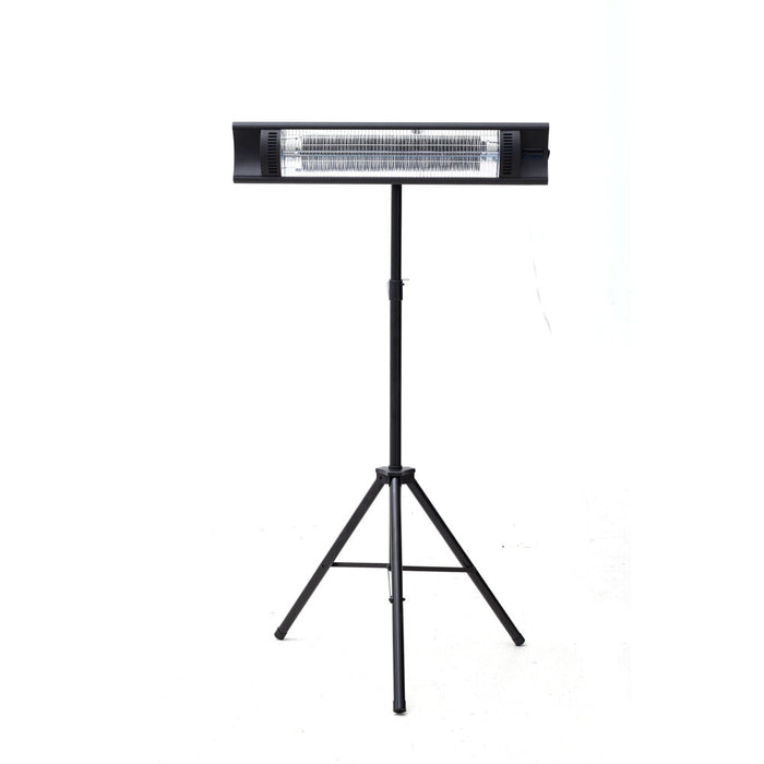 Almo HAN1025IC-TP Outdoor 35-In. Wide Electric Carbon Fiber Infrared Heat Lamp with 3 Power Settings Tripod Stand and Remote Control Black - 1.9 in. x 35.40 in. x 6.80 in.