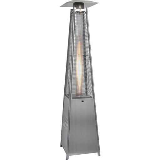 Almo HAN102SS 7-Ft. Tall 42000 BTU Propane Pyramid Patio Heater with Wheels for Outdoor Events and Entertaining in Stainless Steel - 22 in. x 7.25 in. x 87 in.