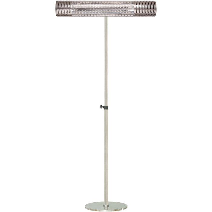 Almo HAN1031ICSLV-SD 30.7-In. Wide Electric Carbon Infrared Heat Lamp with Remote Control and Adjustable Pole Stand Silver - 5.4 in. x 30.70 in. x 5 in.