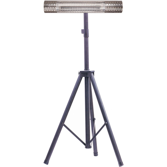 Almo HAN1031ICSLV-TP 30.7-In. Wide Electric Carbon Infrared Heat Lamp with Remote Control and Tripod Stand SilverBlack - 5.4 in. x 30.70 in. x 5 in.