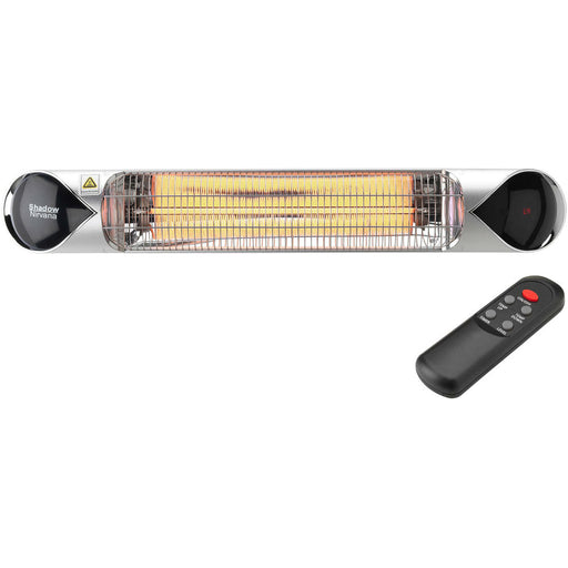 Almo HAN1051IC-SLV 35.4-In. Wide Electric Carbon Infrared Heat Lamp with Remote Control