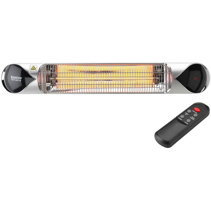 Almo HAN1051IC-SLV 35.4-In. Wide Electric Carbon Infrared Heat Lamp with Remote Control Silver - 3.5 in. x 35.50 in. x 5.10 in.