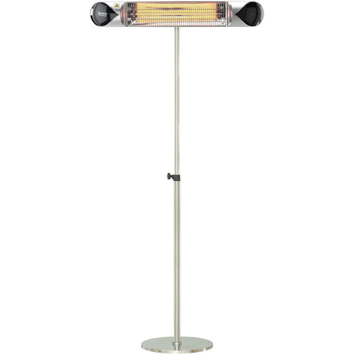 Almo HAN1051ICSLV-SD 35.4-In. Wide Electric Carbon Infrared Heat Lamp with Remote Control and Adjustable Pole Stand Silver - 3.5 in. x 35.50 in. x 5.10 in.