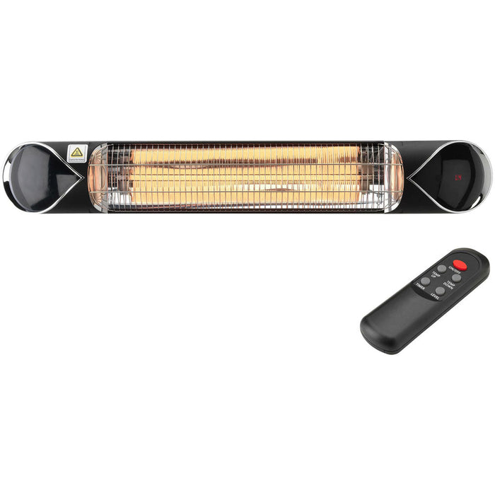 Almo HAN1052IC-BLK 35.4-In. Wide Electric Carbon Infrared Heat Lamp with Remote Control Black - 3.5 in. x 35.50 in. x 5.10 in.
